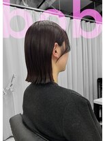 フランチェスカドットボブ(francesca.bob)&nbsp;ダークピンク×くくれる切りっぱなしボブ【田野剛大】梅田