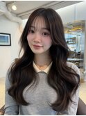韓国レイヤー ヨシンモリ シースルーバング ミルクブラウン
