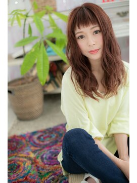 ミック ヘアアンドビューティー 大山店(miq  Hair&Beauty) オン眉ミルクティーピンクなみなみウェーブロングレイヤーa1