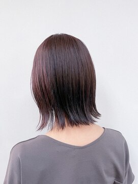 トップヘアー 中庄店(TOP HAIR fuapua) 外ハネボブ×ピンクグレーパール