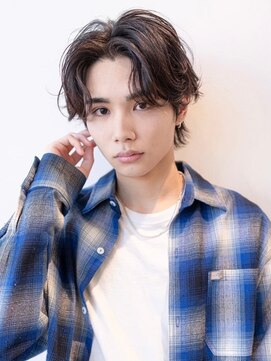 オースティン 調布アミックス(AUSTIN) ツイストパーマ七三オールバックマッシュウルフスリークショート