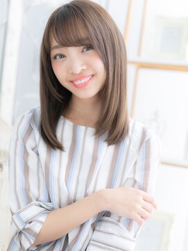 モッズヘア 越谷(mod's hair) 黒髪も◎ナチュラルカラー斜めバングセミディc5越谷20代30代40代