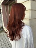 ブリーチなしダブルカラーオレンジブラウン暖色カラーレイヤー