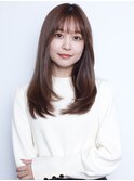 ロング10代30代40代ストレート前髪あり前髪なし丸顔ぱっつんKM