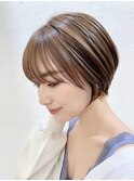 イメチェン小顔前髪ショートボブ柏美髪くびれショート髪質改善
