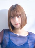 【La fith】ミディアムストレート×切りっぱなしボブ×ブリーチ