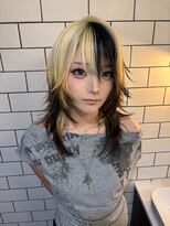 ベレーザ 渋谷(BELEZA)&nbsp;15728ブリーチ＆ダブルカラー金髪黒髪アッシュレイヤーウルフ