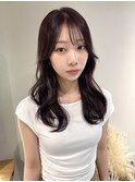 顔周りレイヤー×ラベンダーグレージュ ブリーチなし