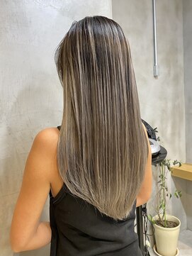 エリマバイフィフス 調布(elima by fifth) 調布ダブルカラーミディアムボブベージュアッシュブラウンカラー