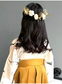 ハーフアップスタイル 和装アレンジ 卒業式 ゆるふわ 袴