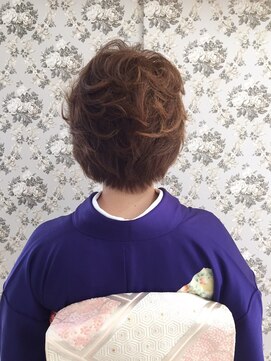 ルシエル バイ カトレアグループ(Le Ciel) ショートヘアの着物スタイル