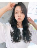 小顔顔まわり可愛い大人韓国風ヘア/レイヤーロング