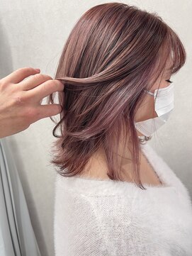 ラノバイヘアー(Lano by HAIR) 【北村　亮】インナーカラーボブチェリーブラウンこなれミディ