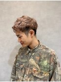 メンズ ハイトーンホワイトベージュ 刈り上げベリーショート