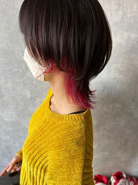 ダリー 菊水店(Dali) ウルフカット・インナーカラー・インナーピンク・デザインカラー