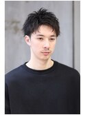 黒髪ランダムアップバング
