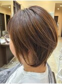 艶々ショート×30代ナチュラルブラウン