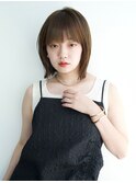 くびれ外ハネヘア*切りっぱなしボブ*前髪ありボブ*白髪染め