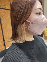 ネオリーブルノン 日吉(Neolive Runon)&nbsp;インナーカラーホワイトブロンド外ハネボブミルクティーベージュ