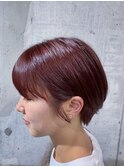 ショート×レッドカラー