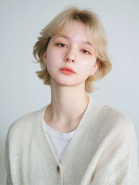 トクテ 高円寺(tokute) くびレイヤーエモージュ前髪モテベージュレイヤーミディ/高円寺