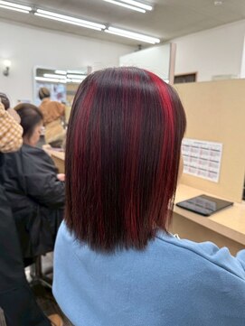 美容室 びゃんびゃん 社店 ダブルカラー/デザインカラー/暗めカラー/フェイスフレーミング