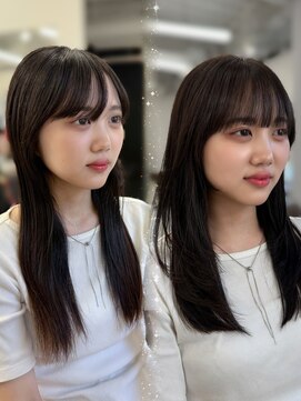 ハピネス 梅田茶屋町店(HAPPINESS) レイヤーカット/韓国ヘア/ココアブラウン/暗髪/透明感/艶髪