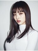クール韓国ヘア×黒髪ロングバング【梅田】
