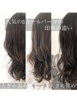 グレージュ/デジタルパーマ/ゆるgふわ/ロング/ひし形/高柳