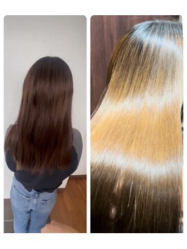 イイネ(iine) シースルーバングブラウンカラー髪質改善トリートメント