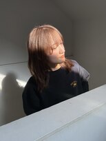 似合わせ小顔ミディアム× ベージュカラーデザインカラー