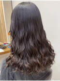 コテ巻き風パーマ上から少ししっかり目 新デジタルパーマ