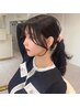 顔周りカット＋透明感カラー　