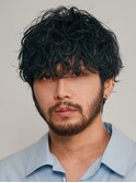 福岡天神ゆるめシャドウパーマメンズマッシュウルフカット緩め