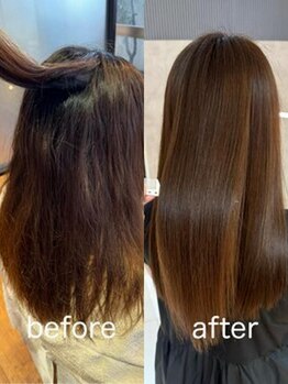 バンブークラシック(bamboo CLASSIC)の写真/厳選したとっておきの『髪質改善』でクセやうねりを解消◎髪質に合わせた施術で理想のストレートに!