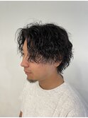 メンズマッシュウルフツイストスパイラルパーマメンズパーマ