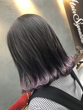ヘアーシグネチャー(Hair Signature) 外ハネ!ピンクパープルすそカラー