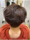 ショート/耳掛け/バレイヤージュ/ハイライト/ピンク