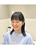 【太田達朗】オン眉ワイドバング/黒髪ミディアムセミ<錦糸町>