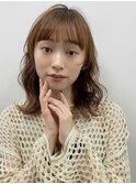 波巻きミディアムヘア