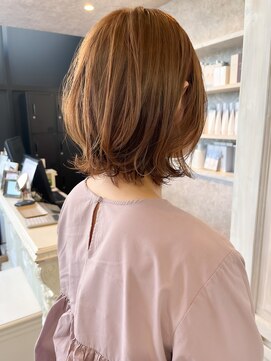 キャアリー(Caary) 福山人気マロンベージュ外ハネレイヤーミディ巻き髪簡単20代30代