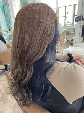 ヘアーディア みどり店(Hair...DiA) ミルクティーベージュ×インナーネイビー