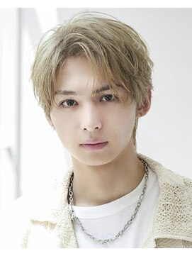 オーシャントーキョー 渋谷神南(OCEAN TOKYO) ハイライトミルクティーベージュツーブロックメンズマッシュ