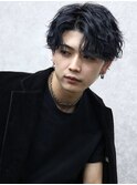メンズセンターパートウルフシャドウパーマ