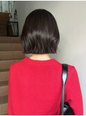 切りっぱなしボブ外ハネ外国人風ボブヘーゼルベージュアッシュ