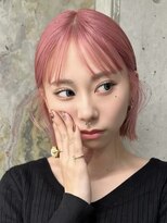 ソル ジングウマエ(SOL JINGUMAE) タッセルボブ切りっぱなしボブベージュカラー顔周りレイヤーボブ