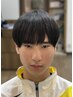 前髪ストレート【メンズカット+ポイント縮毛矯正】90分＜理容室＞