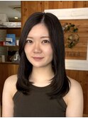 レイヤーカット/赤み消し/オリーブグレージュ/ 前髪なし