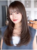 イメチェン外ハネボブパーマ美髪ワイドバングインナーカラー