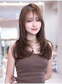 髪質改善×大人ガーリーダークアッシュ前髪顔周りレイヤーカット